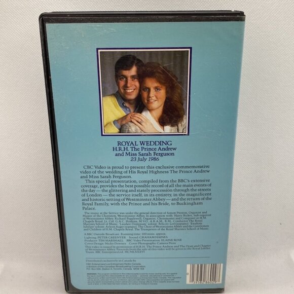 Royal Wedding H.R.H. The Prince Andrew and Miss Sarah Ferguson VHS Video CBC - Picture 3 of 7